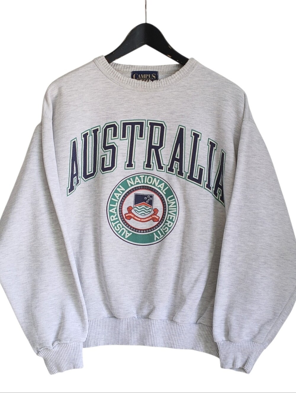 Vtg 90s ANU Australia Campus Crew Sweatshirt 24.5x23